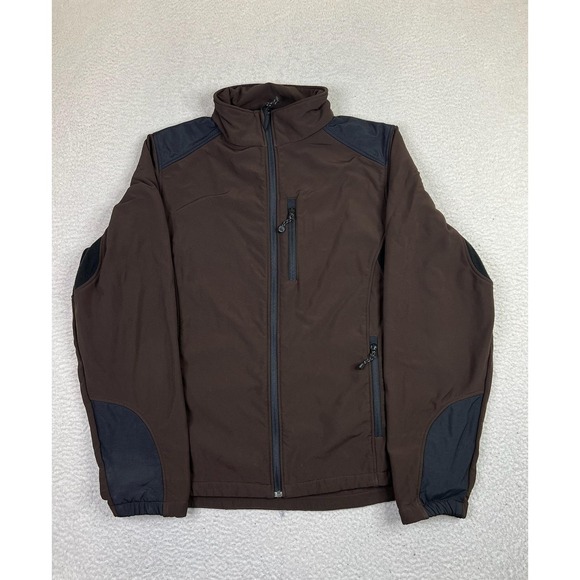 Black Diamond Jacket Mens XL Brown Softshell Fleece Lined Full Zip Outdoor